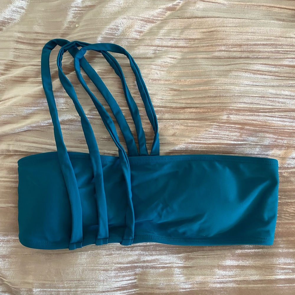 Teal strappy bikini top